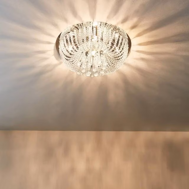 Wyld and Coco Silver Crystal Chandelier in Chrome and Metal with Glass Details – 1