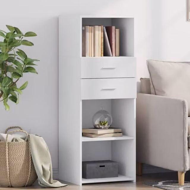 Berkfield Home Modern White Highboard W/D/H: 45 x 42.5 x 124 cm – 1