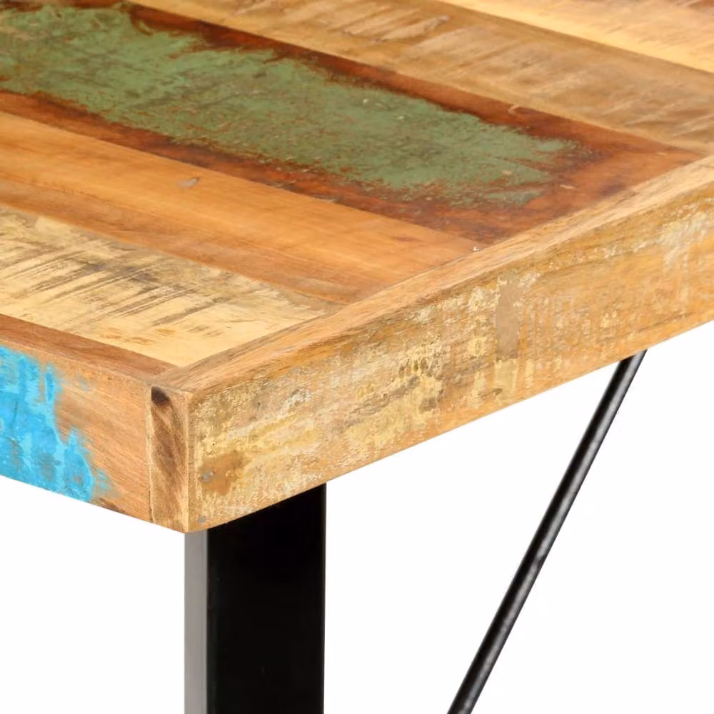 Berkfield Home Industrial Bar Table in Brown Solid Reclaimed Wood W/D/H: 180 x 70 x 107 cm – 3