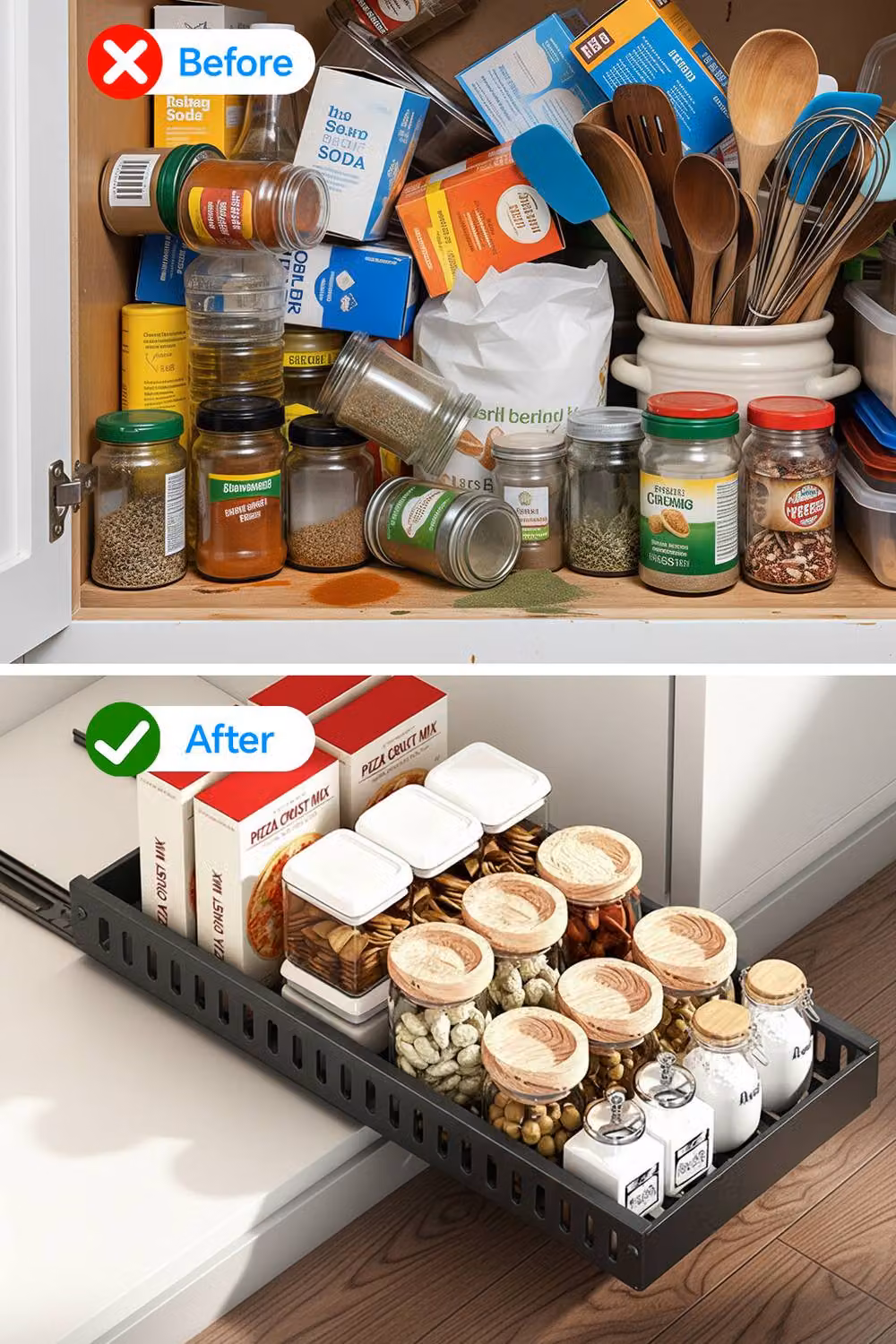 Living and Home Black Metal Pull-out Kitchen Cabinet Storage Rack and Spice Organiser – 5