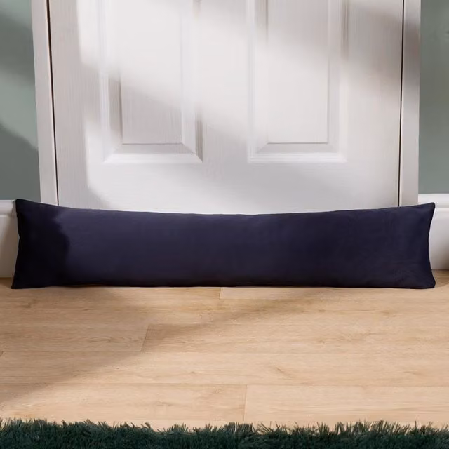 OHS Matte Velvet Door Draught Excluder Draft Insulator in Blue