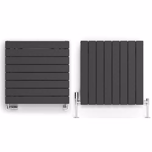 Terma Steel Wall Mounted Radiator in Anthracite Grey, H 60.0 cm x W 58.8 cm – 2