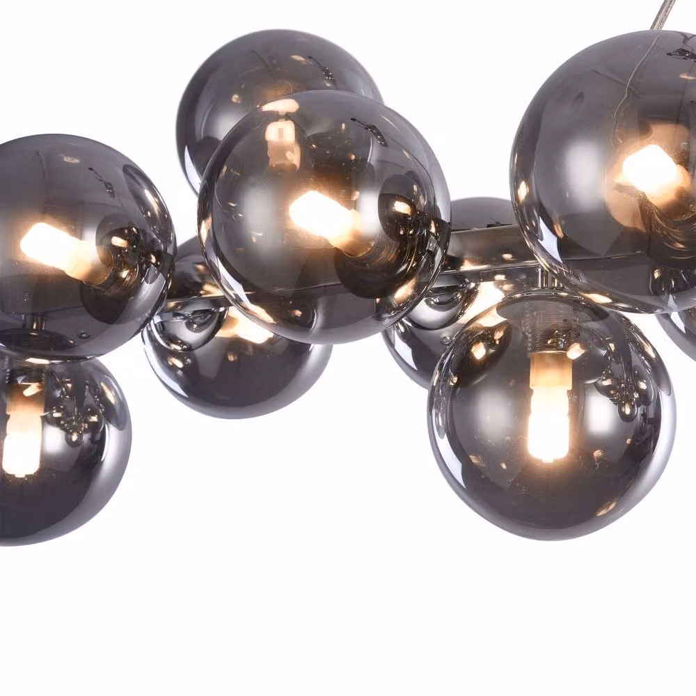 Netlighting Dallas Ceiling Pendant Lamp in Chrome and Grey with 25 G9 Lights – 4