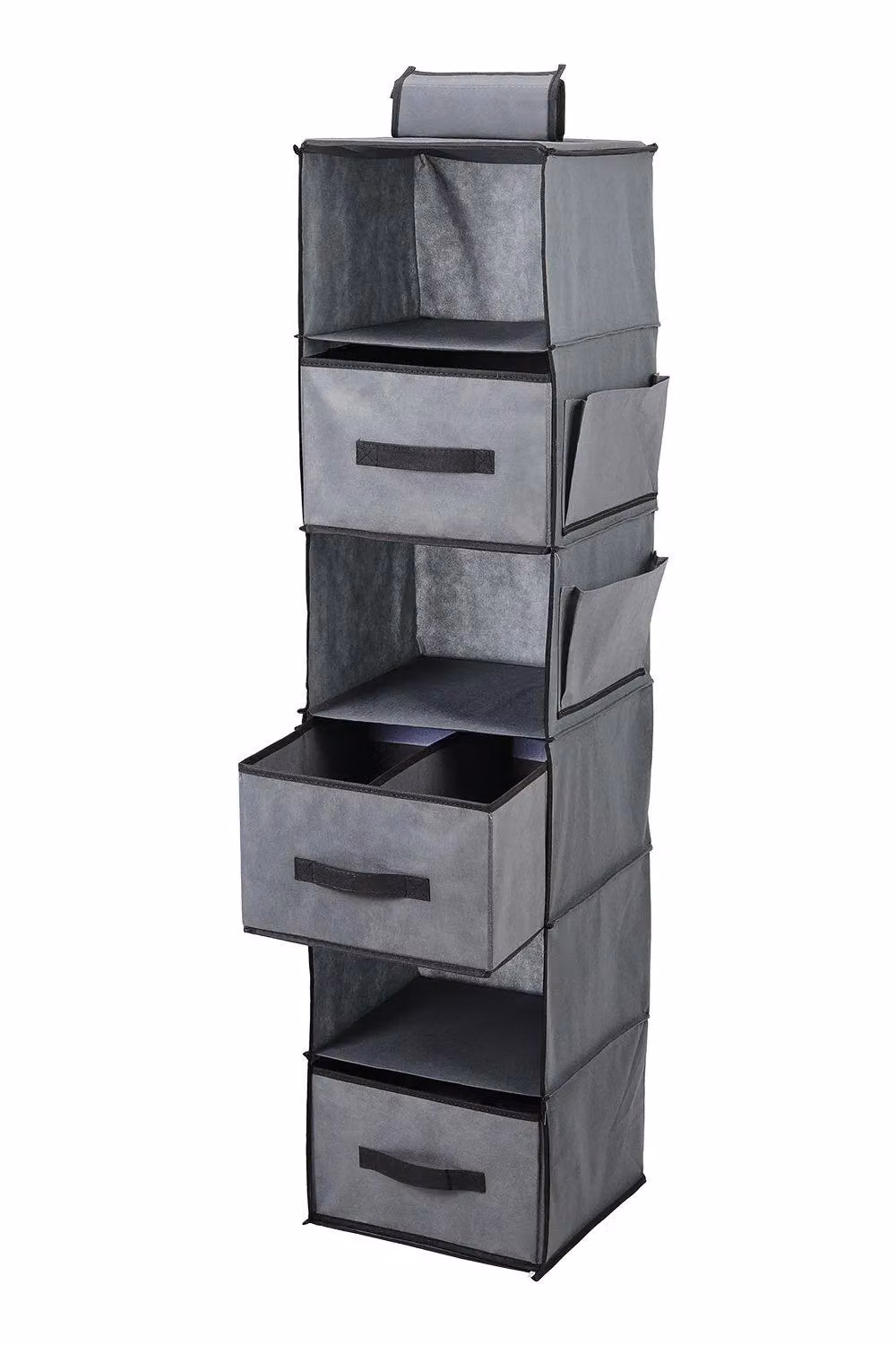 H&O Direct 6-Layer Foldable Hanging Clothes Storage Organiser Bag in Grey – 4