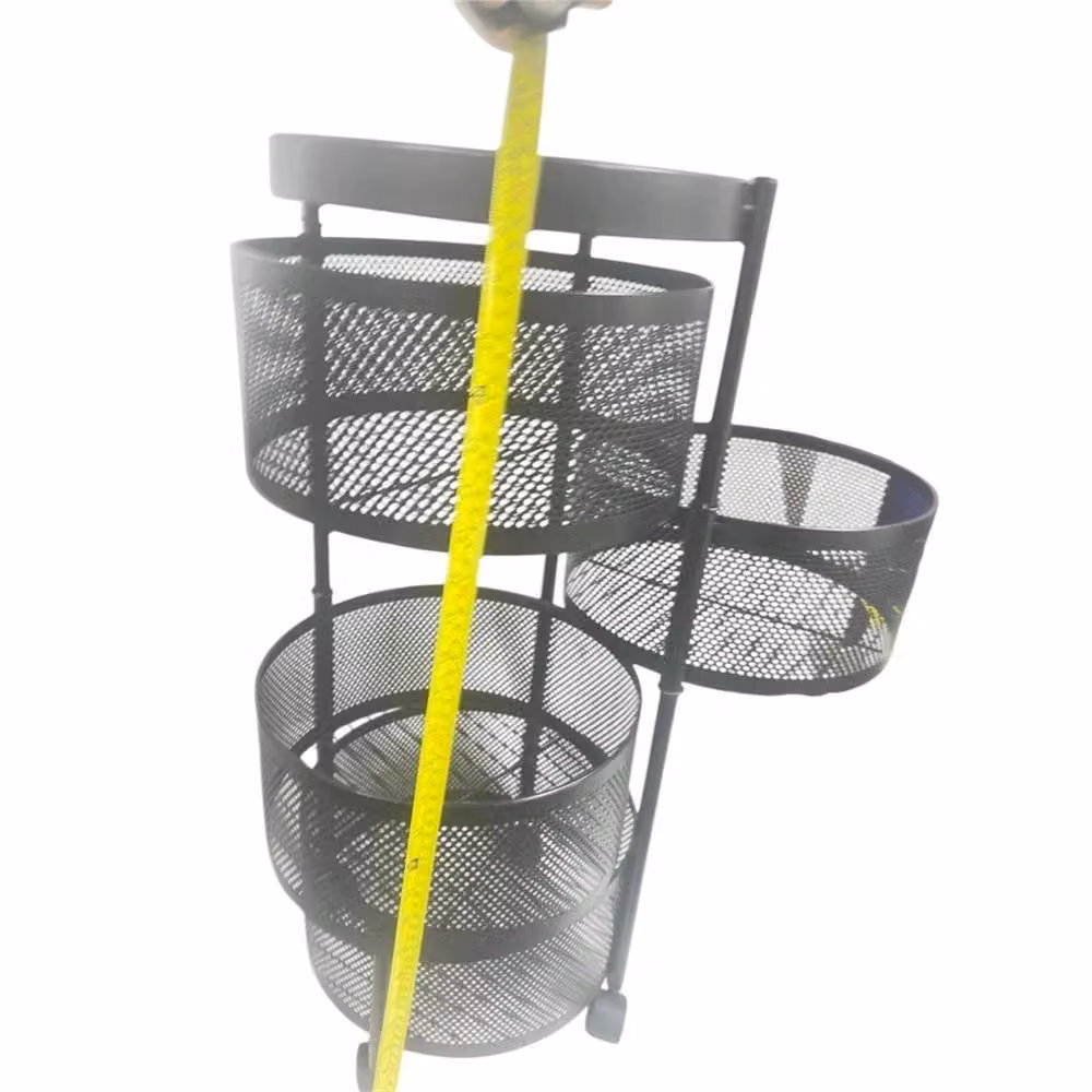 EONLION 4 Tier Rotating Kitchen Storage Trolley in Black Metal – 2