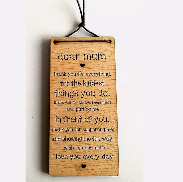 Marco Paul Rustic Brown Wooden Mother's Day Hanging Message Plaque