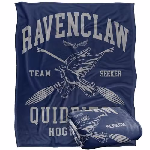 Warner Bros. Harry Potter Ravenclaw Quidditch Arch Super Soft Silky Touch Fleece Throw Blanket, Multicolour, W: 127.0 cm, H: 152.4 cm – 1
