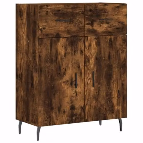 vidaXL Modern Sideboard in Brown Smoked Oak, W/D/H: 69.5 x 34.0 x 90.0 cm – 1
