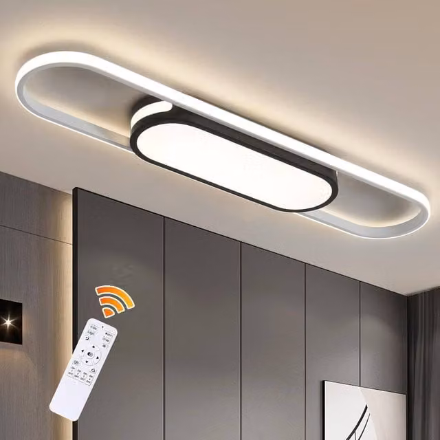 Garwarm Modern LED Linear Flush Mount Ceiling Light, 45W, White – 1