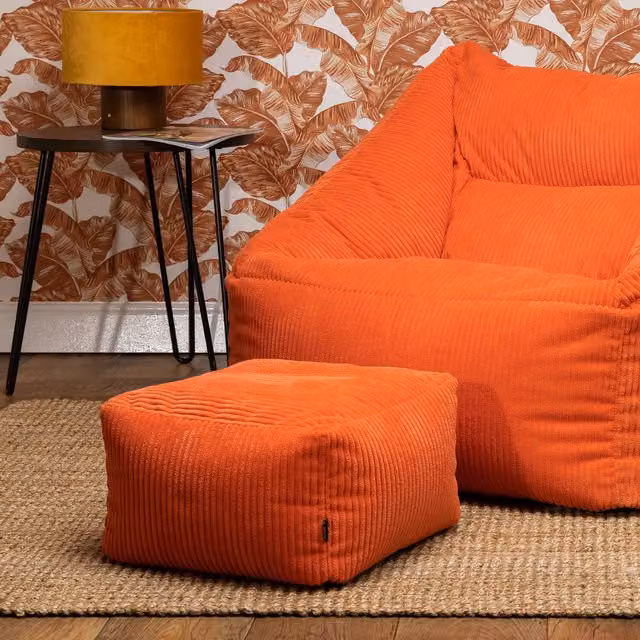 icon Cord Footstool in Orange