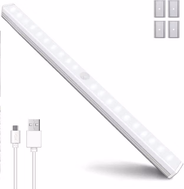 Living Star White LED Motion Sensor Wardrobe Light with USB Rechargeable Magnetic Mounting