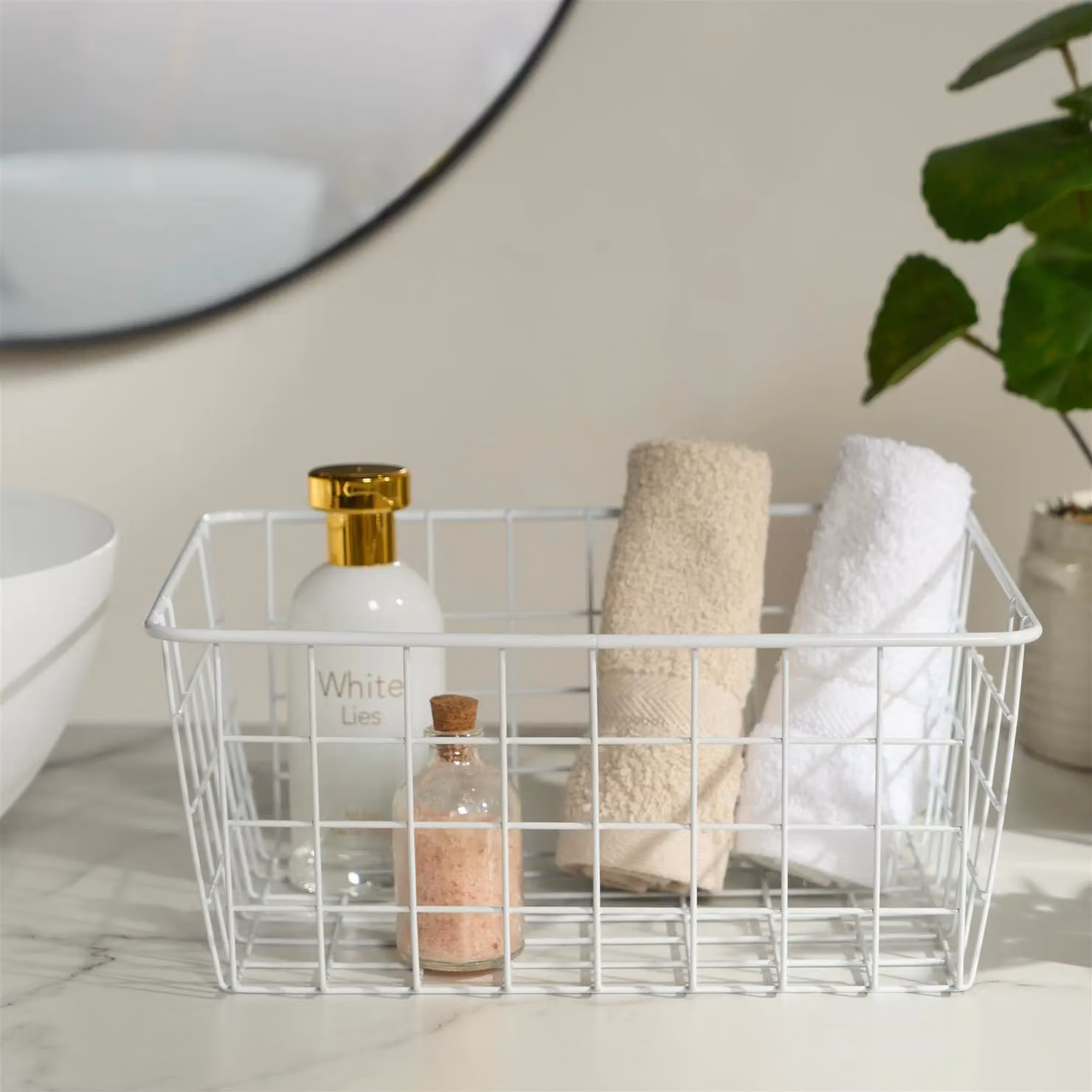 OHS Metal Wire Multipurpose Food Storage Basket and Pantry Organiser in White – 3