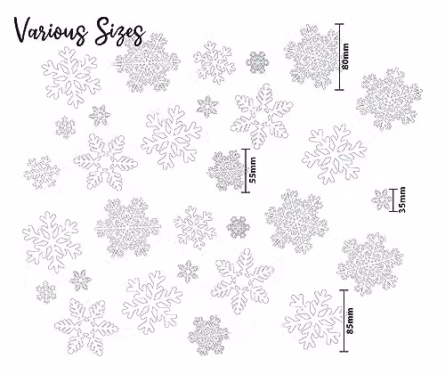 mysmartbuy White Snowflake Window Sticker Set with 144 Assorted Geometric Designs – 2