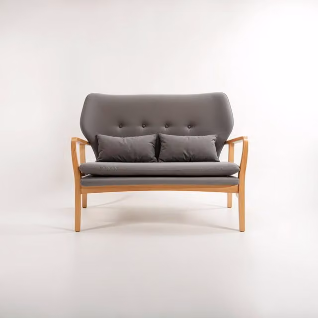 Interiors by Premier Orsina 2 Seat Grey Upholstered Sofa with Birchwood Frame and Scatter Cushions