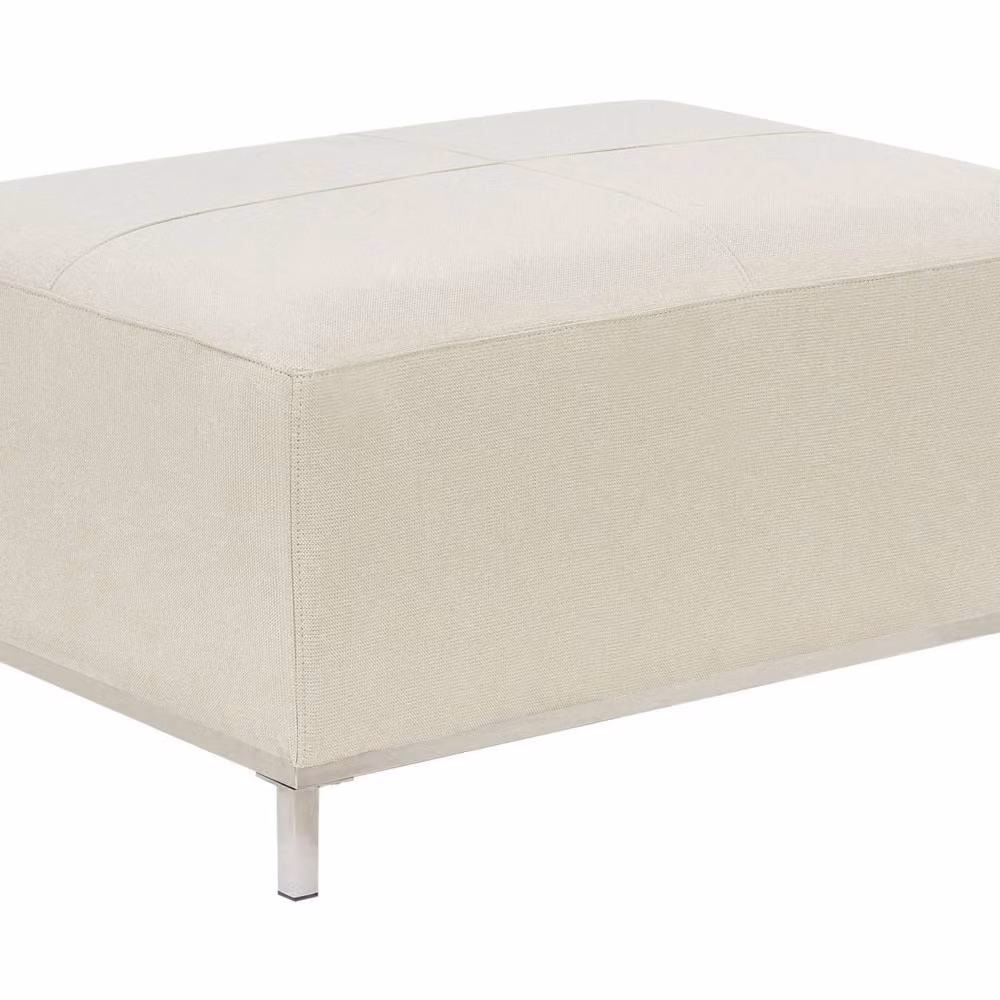 Wyld Haus Beige Rectangular Velvet Look Ottoman Footstool – 2