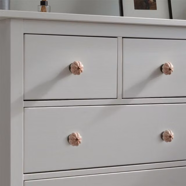 Nicola Spring Red Matt Ceramic Floral Cabinet Knobs, Pack of 24 – 1