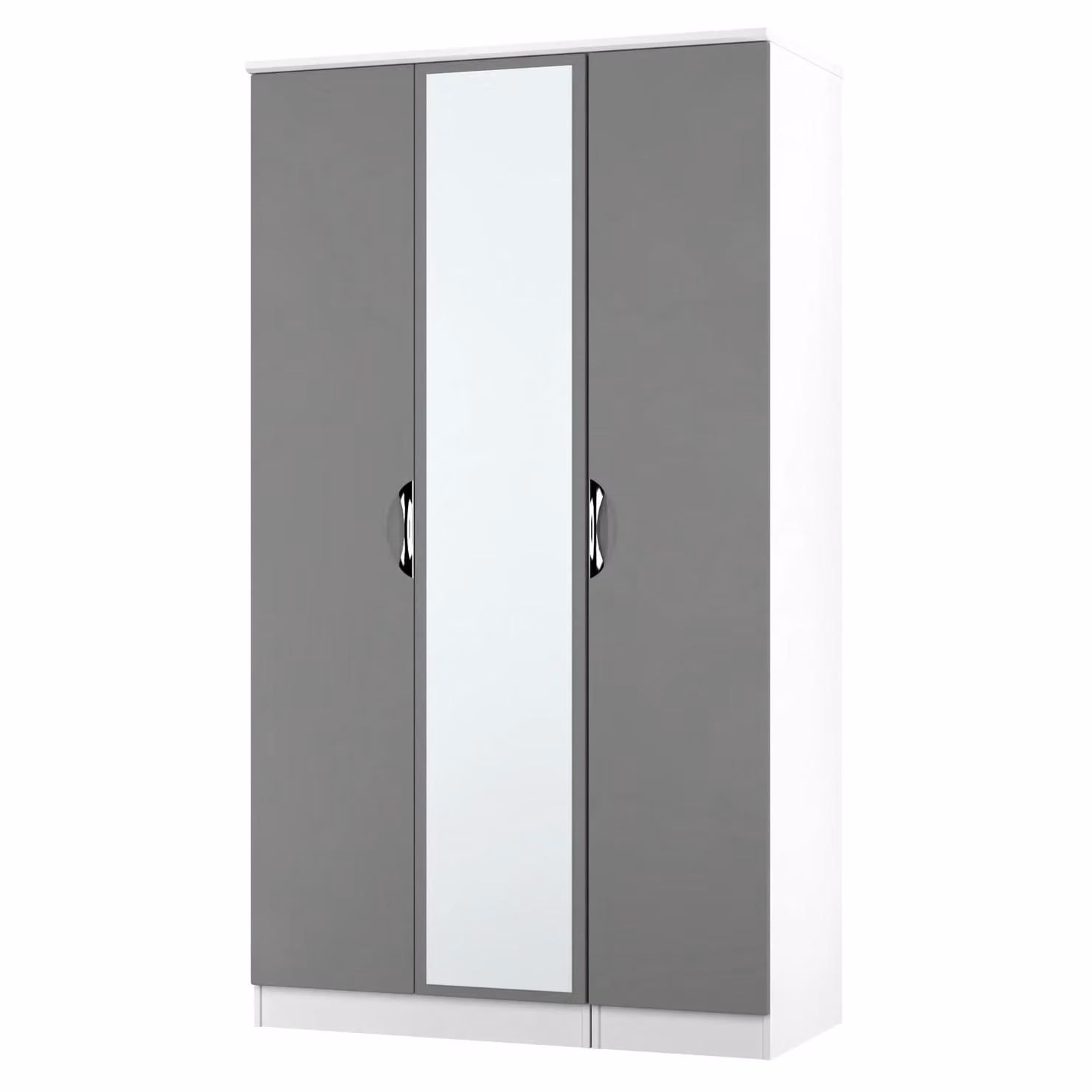 Ready Assembled 2 U Holborn Tall Triple Mirror Wardrobe in Dark Grey