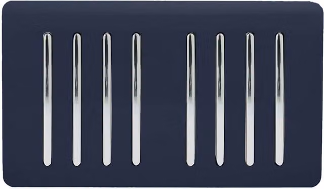 Trendi 8 Gang 2 Way Rocker Double Plate Tactile Light Switch in Blue – 1