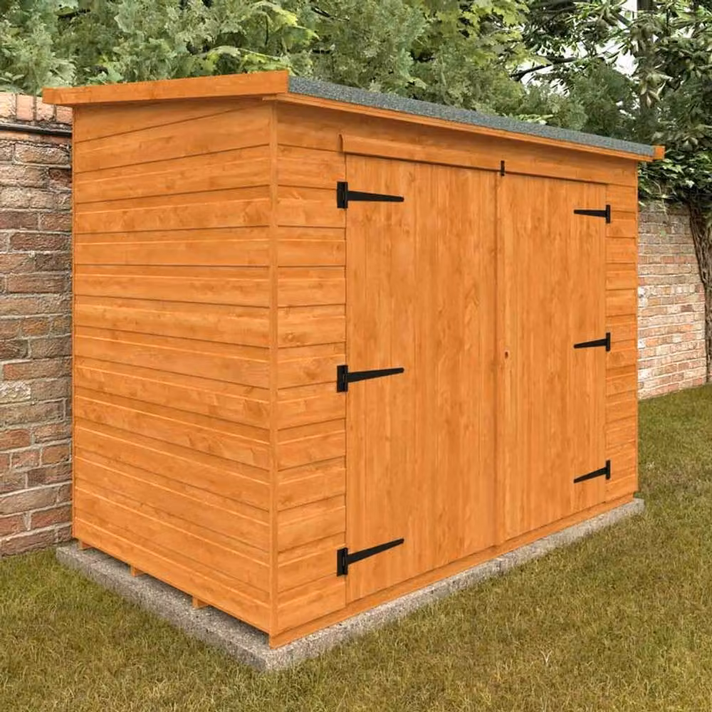 Buttercup Farm Pent Compact 12mm Wooden Garden Shed in Burnt Orange – 2