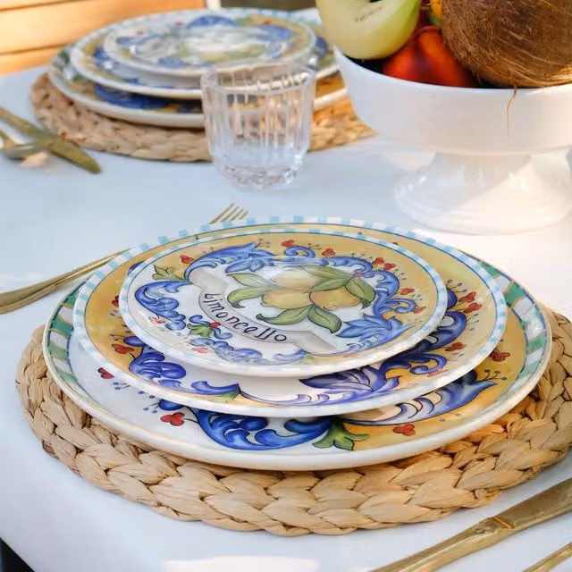 The Mia UK Mia Limoncello Series Stoneware Side Plates in Multi-Colour