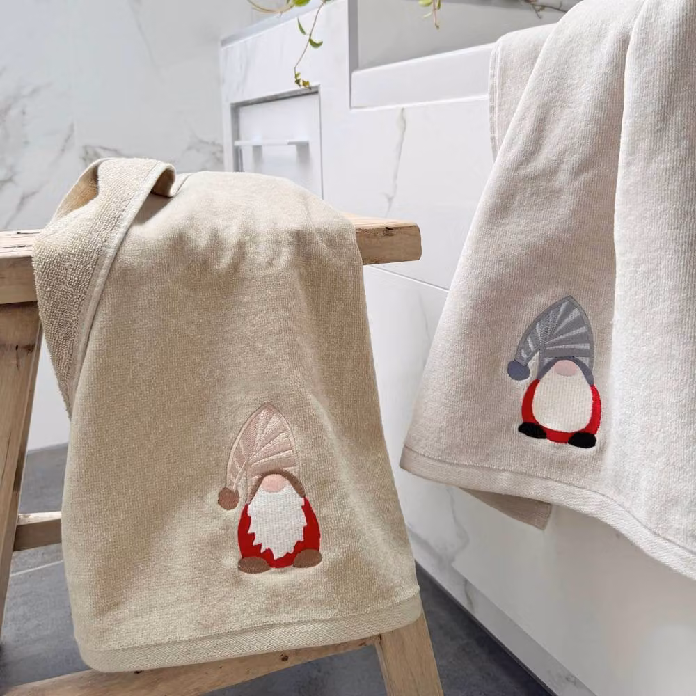 Allure Bath Fashions Luxury Gonk Christmas Hand Towels in 100% Cotton, Beige – 2
