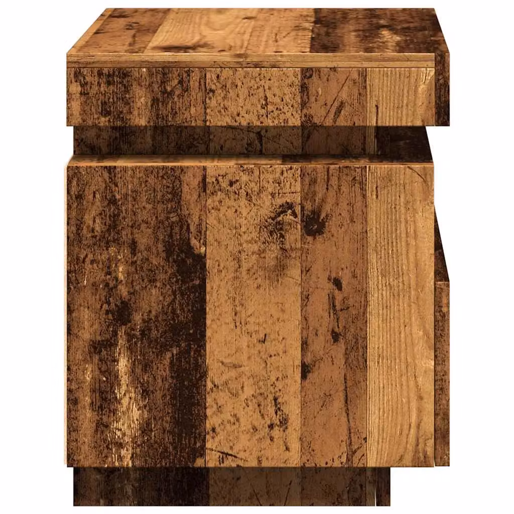 Berkfield Home Set of 2 Rustic Brown Bedside Cabinets with Integrated LED Lights, W: 40 cm, D: 39 cm, H: 48.5 cm – 5