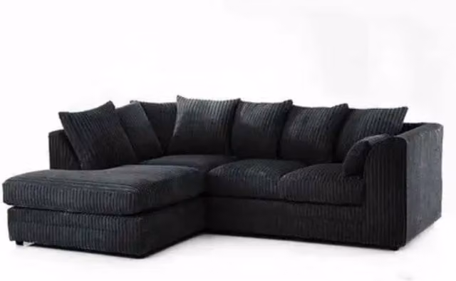 Snug Furniture Birmingham Ltd Camden Left Hand Corner Sofa Set in Black Jumbo Cord