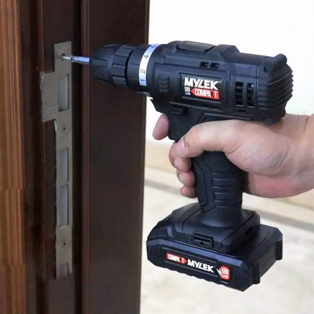 Mylek 18V Cordless Drill and Screwdriver Set with 1500mAh Rechargeable Battery Pack, Black – 6