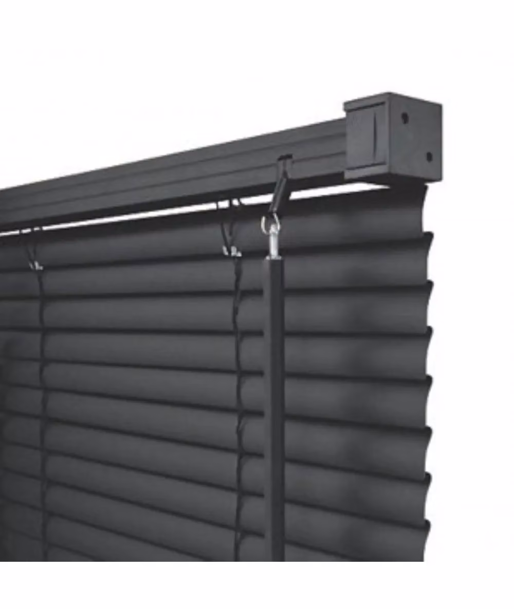 New Edge Blinds Black PVC Venetian Blind with 25mm Slats, W: 90 cm, H: 152 cm – 4