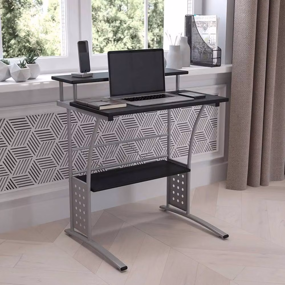 Havendro Modern Computer Desk with Black Matt MDF Laminate Top and Sled Base, W/D/H: 83.82 x 71.12 x 126.24 cm (not provided in text, using provided values) - Wait, the prompt says do not invent dimensions. The values provided are 83.82 and 71.12. Since I – 3