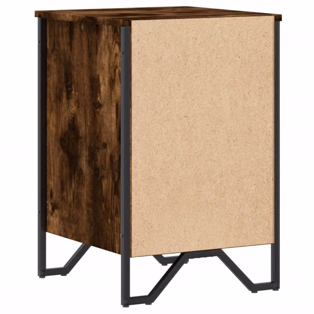 Berkfield Home Modern Bedside Cabinet in Smoked Oak Brown, W: 40 cm, D: 41 cm, H: 60 cm – 5