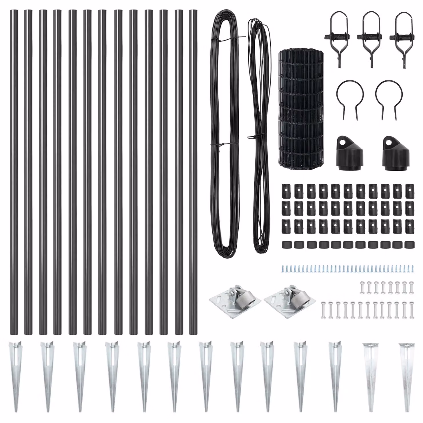 Berkfield Home Euro Fence with 13 Spike Posts, 1 x 25 m, Galvanised Steel, Grey/Silver – 3