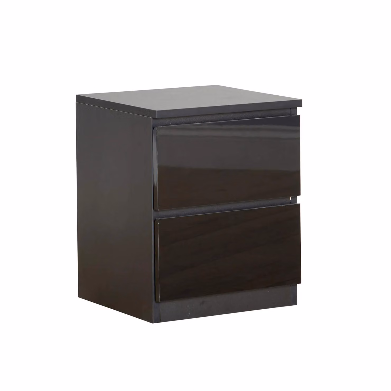 Home Source Modern 2 Drawer Bedside Cabinet Nightstand in Black – 4