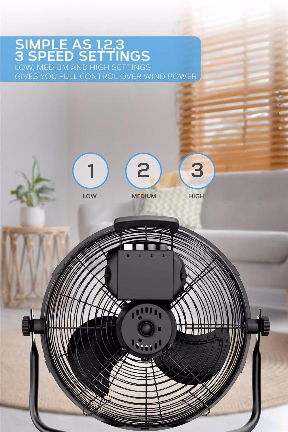 Air Pro 14 inch Floor Fan in Black with Aluminium Construction – 3