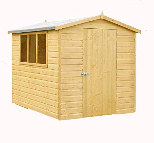 Shire Lewis 8x6 SD Rustic Brown Wood Gable Sliding Storage Shed