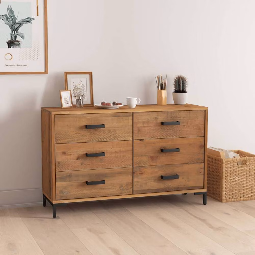 Berkfield Home Vintage Brown Solid Pinewood Sideboard W/D/H: 110 x 35 x 70 cm – 2