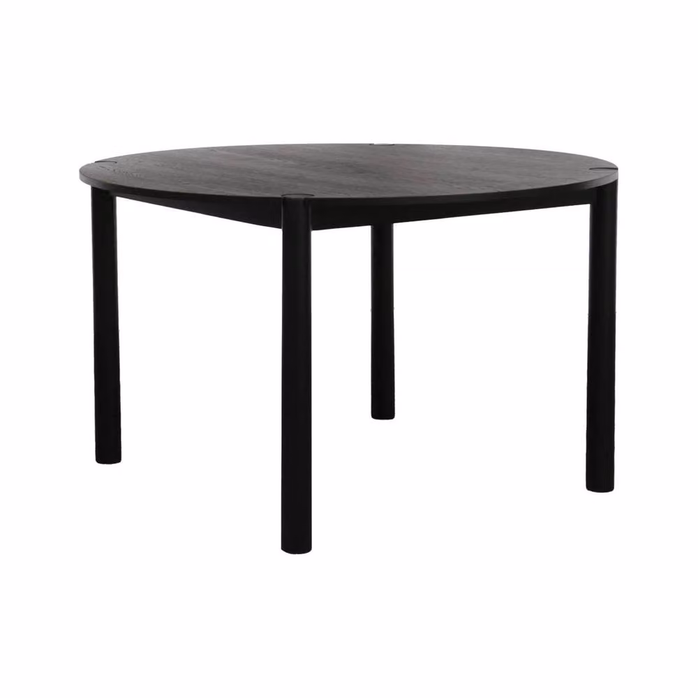 sweeek Round Rubberwood Dining Table in Black, Diameter: 120 cm, Height: 75 cm – 2