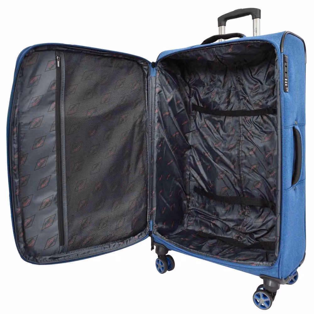 House of Leather Nimbus Expandable Lightweight Soft Luggage in Mid Blue, Small – 3