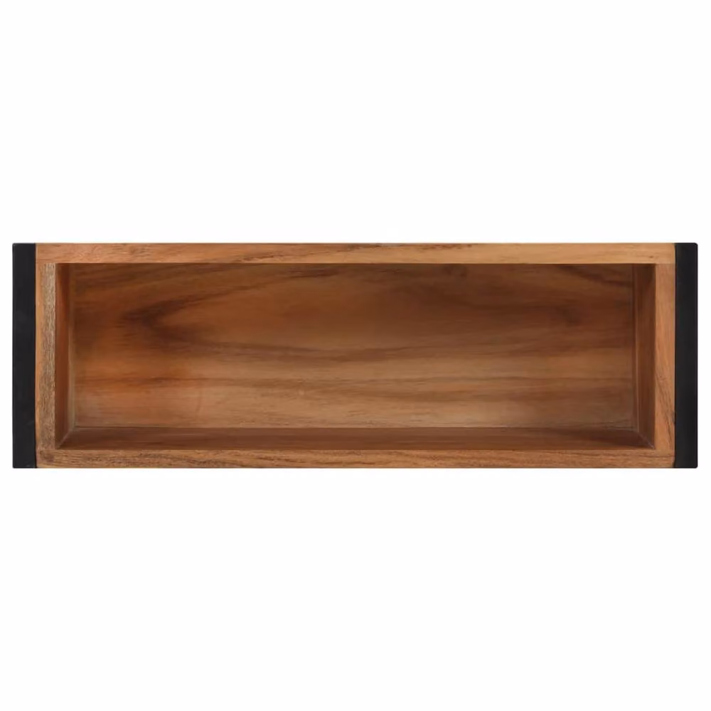 Berkfield Home Lacquered Acacia Wood Raised Planter in Black, W/D/H: 60 x 20 x 68 cm – 3