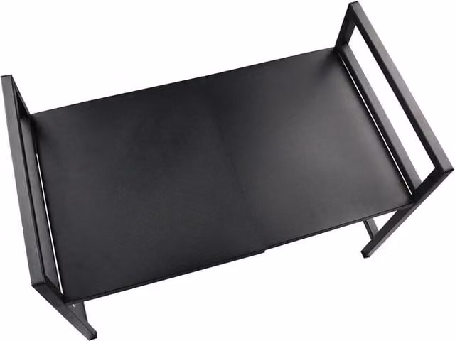 NESTLUNE Heavy Duty Black Metal Microwave Rack and Kitchen Storage Stand with Adjustable Shelves, W/D/H: 100 x 100 x 100 cm
