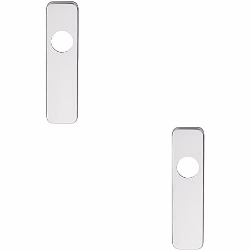Loops 2 Pack Door Handle Latch Plates for Safety Levers, Brushed Silver Aluminium, W: 154 mm, H: 40 mm