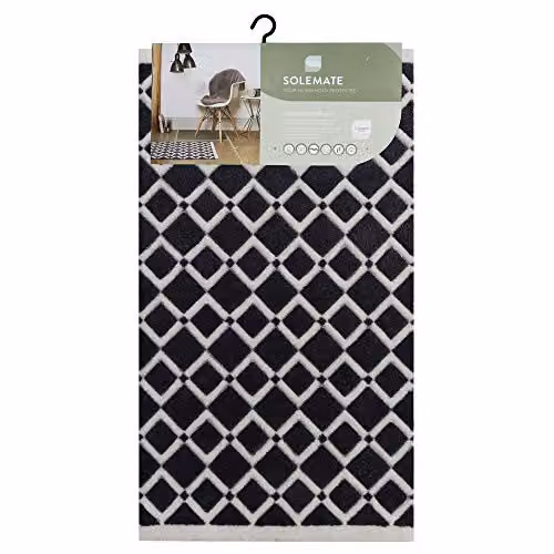 JVL Solemate Hand Carved Diamond Door Mat, Grey, W: 57 cm, D: 100 cm – 1