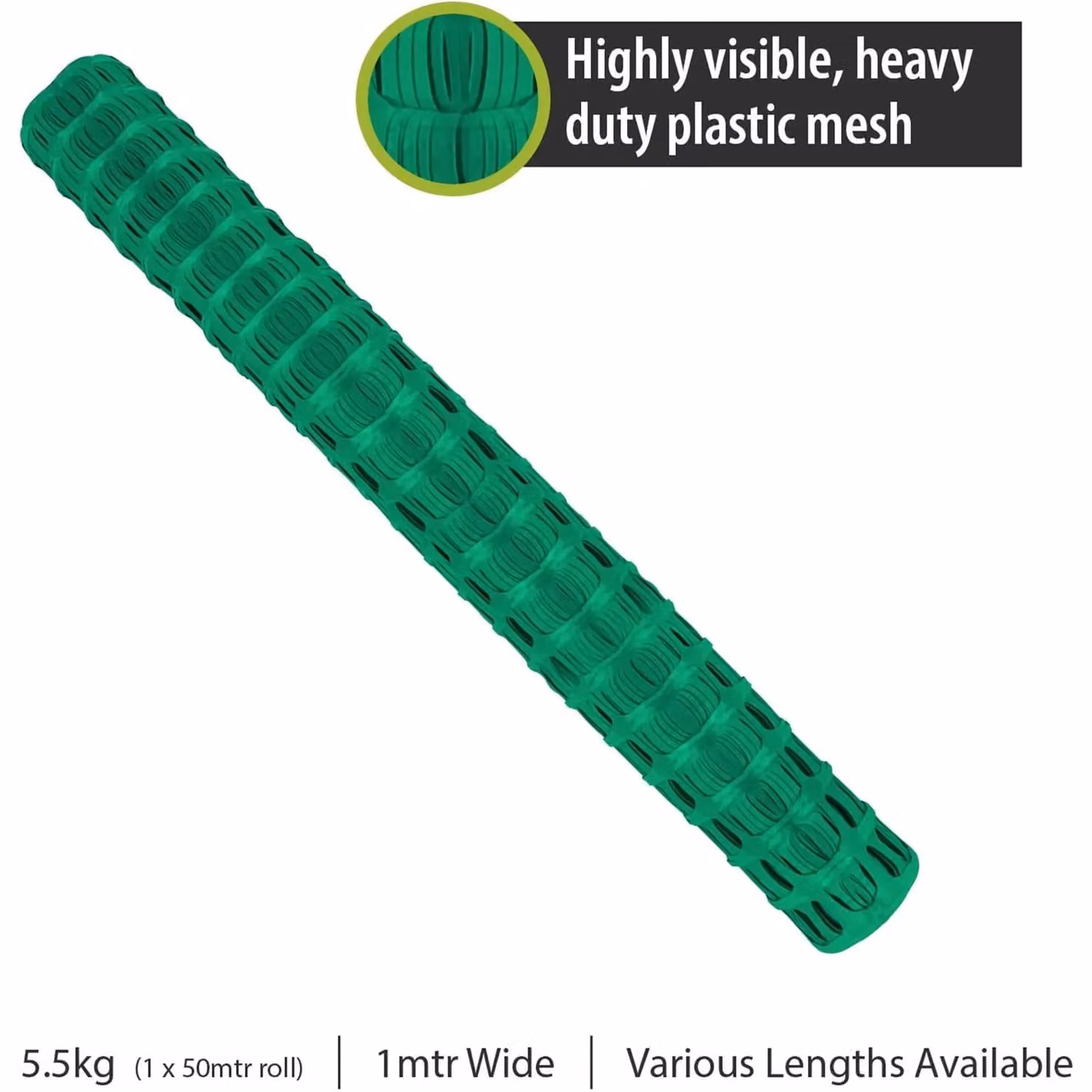Pegdev Heavy Duty Green Plastic Barrier Fencing Mesh Netting, 200m – 2