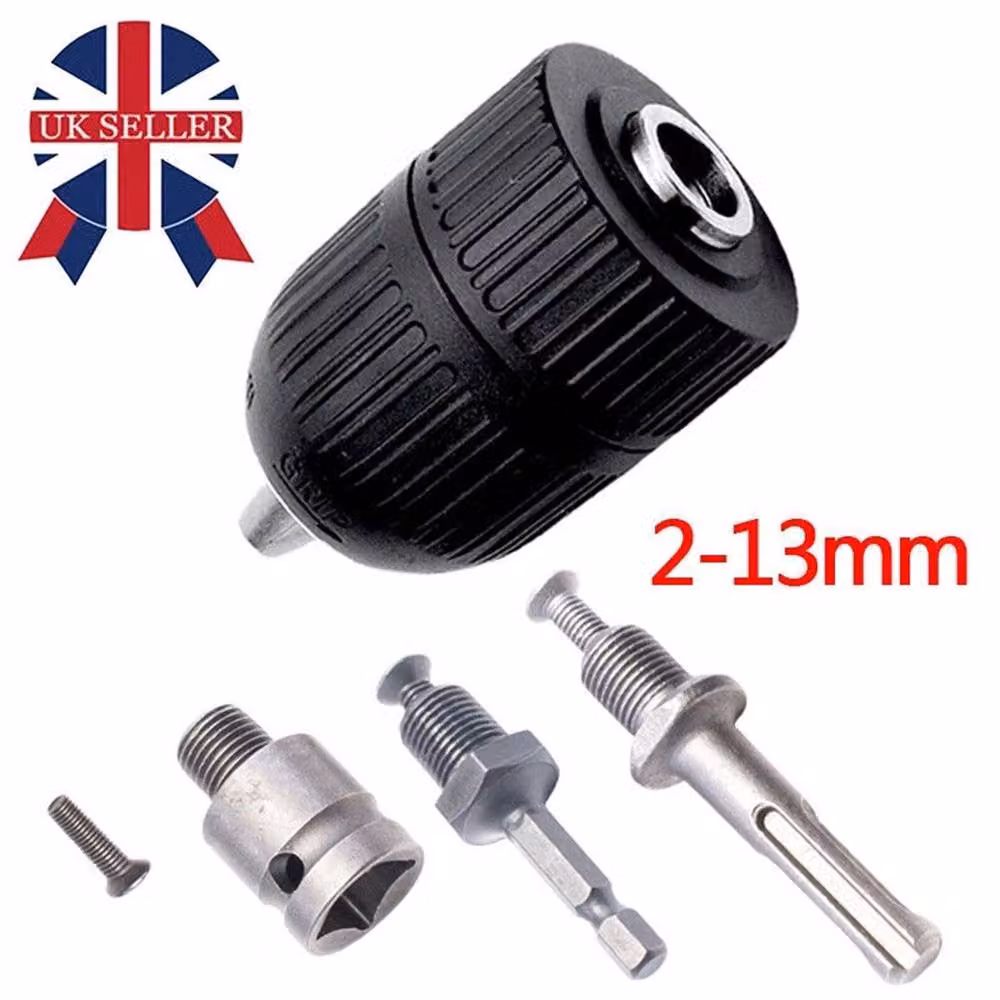 Nordara 5-Piece SDS Plus to Hex and Square Shank Drill Chuck Adaptor Converter Set, 2-13mm, Black – 2