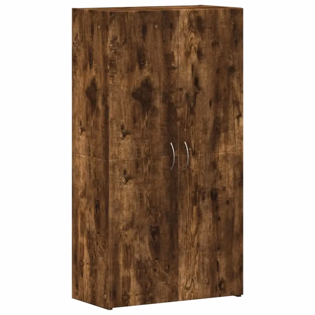 Berkfield Home Smoked Oak File Cabinet in Brown, W/D/H: 60 x 32 x 115 cm – 2