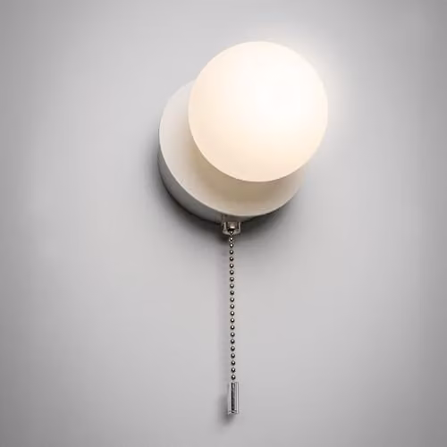 CGC Lighting Macie White USB Rechargeable Magnetic Wireless LED Wall Light with Opal Glass Sphere Diffuser and Dimmable Touch Control – 1