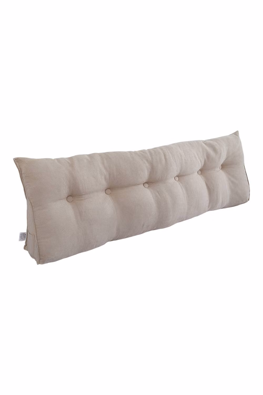 Living and Home Washable Wedge Headboard Pillow with Storage Pocket in Beige, Large – 3