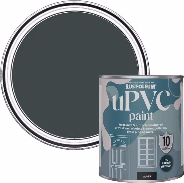 Rust-Oleum Gloss Finish UPVC Paint, Black Sand, 0.75 l