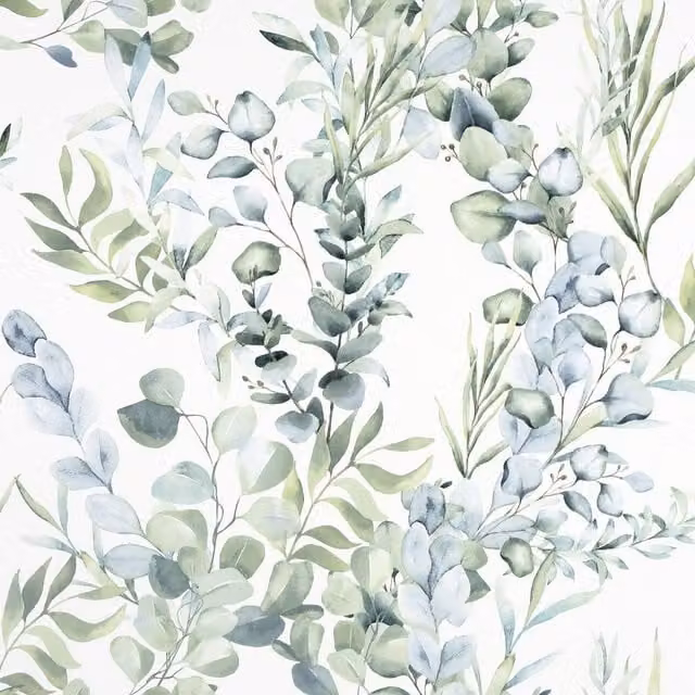 Arthouse Tranquil Leaf Green Botanical Vinyl Textured Non-Woven Wallpaper