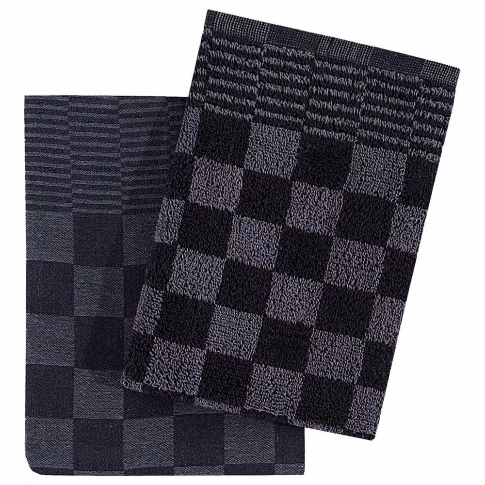 Berkfield Home 10 Piece Checked Cotton Towel Set in Black, Grey and Multicolour – 5